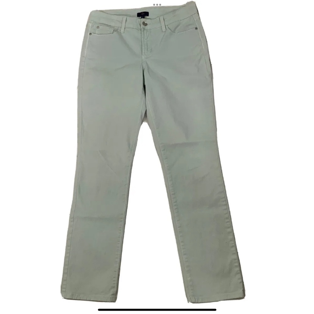 NYDJ  Lift Tuck Technology Skinny Jeans 
Sz 2 Stretch Mint Green Style M18J30VP